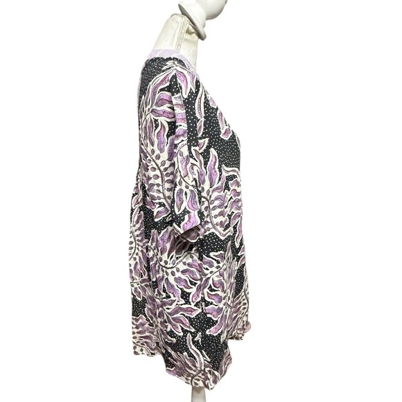 LANHTROPY LIGHTHOUSE LINEN SHIRT DRESS - LAVENDER SKY AND LILAC LOVE S/M - Picture 3 of 6